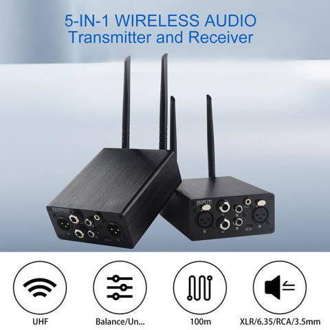 Measy AU680AR2 XLR Wireless Audio Transmitter and Receiver x 2 Set, US Plug, EU Plug, UK Plug, AU Plug