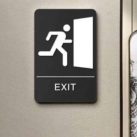 Acrylic 3D Raised Braille Sign Size: 15 x 22.5cm, RESTROOM Symbol, MEN Symbol, WOMEN Symbol, EXIT Symbol