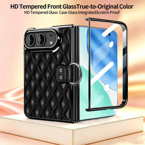 VIETAO Diamond Pattern Metal Ring PU Leather Phone Case, For iPhone Duo