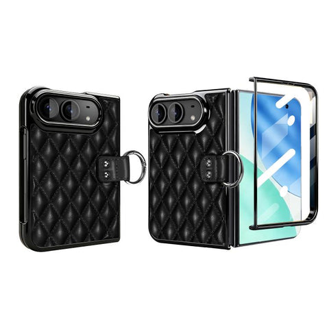 VIETAO Diamond Pattern Metal Ring PU Leather Phone Case, For iPhone Duo