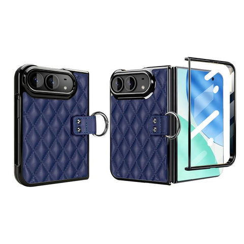 VIETAO Diamond Pattern Metal Ring PU Leather Phone Case, For iPhone Duo