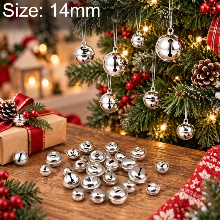 100 PCS/Pack Electroplated Bells for Pets, Christmas Tree Bells, DIY Craft Decoration, 14mm, 16mm, 18mm, 20mm, 24mm, 26mm, 30mm