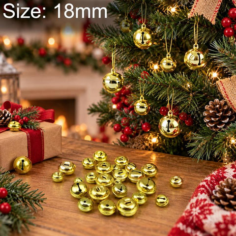 100 PCS/Pack Electroplated Bells for Pets, Christmas Tree Bells, DIY Craft Decoration, 14mm, 16mm, 18mm, 20mm, 24mm, 26mm, 30mm