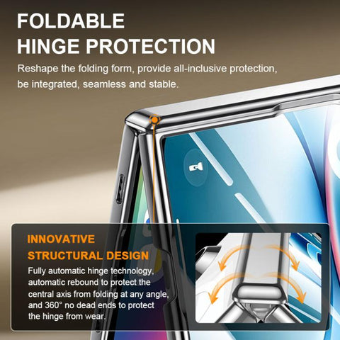 Intergrated Shell And Flim Electroplating Transparent Shockproof Magnetic Phone Case, For iPhone Duo