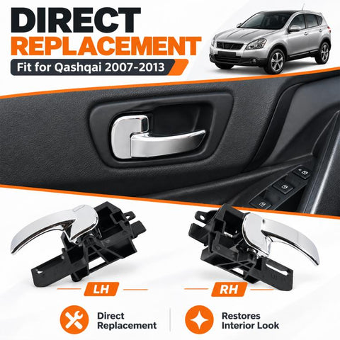 Car Side Inner Door Handle for Nissan Qashqai 2007-2013, 80670-JD000 RH Inner Handle, 80671-JD000 LH Inner Handle