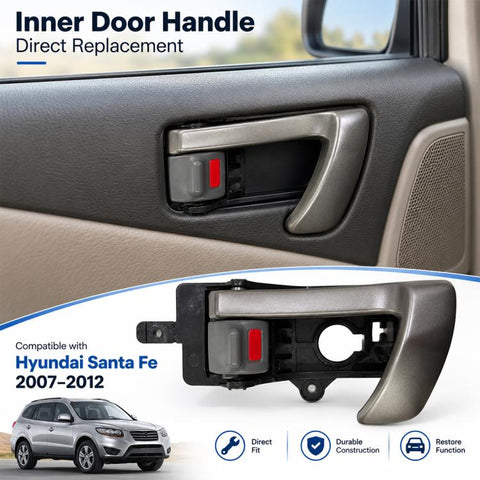 Car Inner Door Handle for Hyundai Santa Fe 2007-2012, 82610-2B010 Front/Rear Left, 82620-2B010 Front/Rear Right