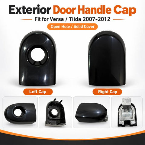 Car Exterior Door Handle Cap Cover for Nissan Tiida 2007-2012, Perforated Cap 80641-EL12A FL, Holeless Cap  80640-EL12A RH
