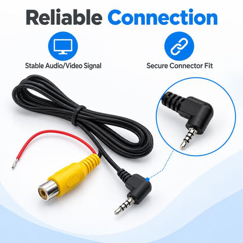 Wired Dash Cam AV Converter RCA + 2.5mm Adapter Cable