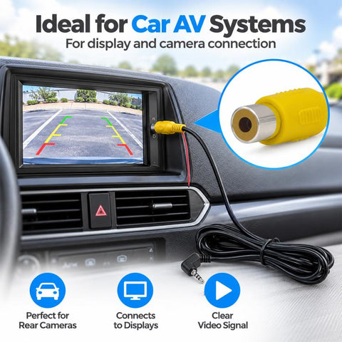 Wired Dash Cam AV Converter RCA + 2.5mm Adapter Cable