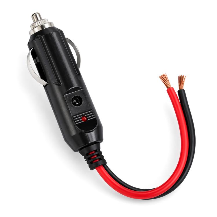 12V-24V Car Cigarette Lighter Extension Cable, Black Silver