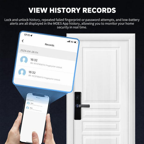 WDL-B2 WiFi Graffiti Smart Entrance Door Fingerprint Password Lock, without Lock Body