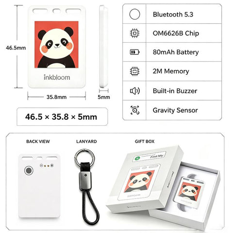 RK-C536 E-ink Screen Locator Tag Compatible with Find My APP