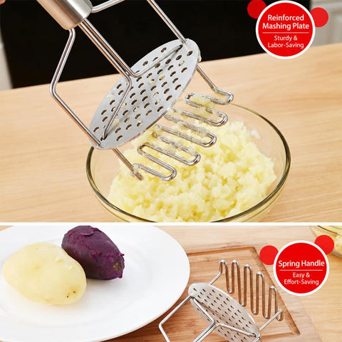LsCook Double-layer Stainless Steel Potato Masher