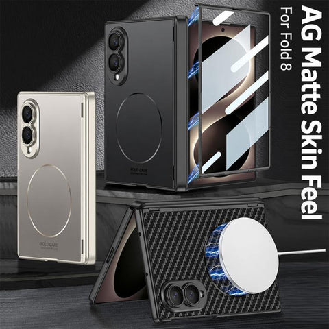GKK Integrated Magnetic Folding Hinge Skin Feel AG Slim Ring Phone Case, For Galaxy Z Fold8 5G