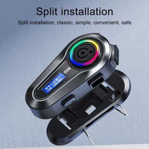 Q08 Motorcycle Helmet Wireless Walkie-Talkie Bluetooth Earphone Support FM, Hard Mic, Soft Mic, Hard + Soft Mic