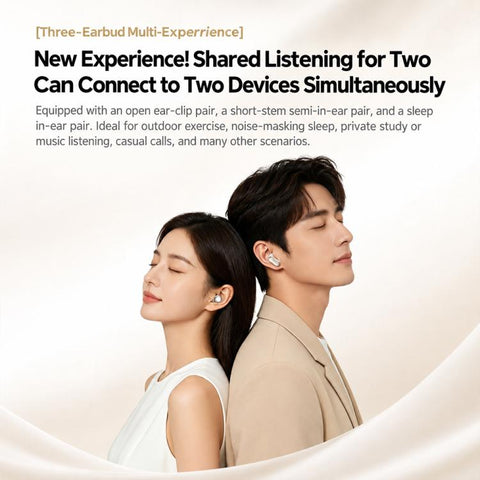 B108 3 Pairs Noise Reduction Wireless Bluetooth Earphones