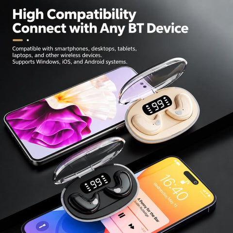 Wireless Digital Display Bluetooth Noise Reduction Sleep Earphone