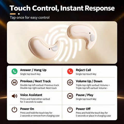 Wireless Digital Display Bluetooth Noise Reduction Sleep Earphone