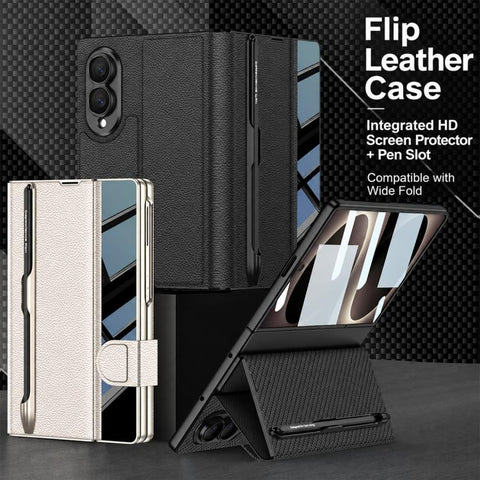 GKK Integrated Full Coverage Flip Phone Case with Pen Slot, Not Included Pen, For Galaxy Z Fold8 5G