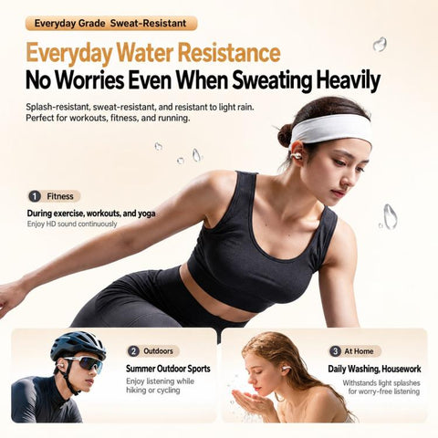 Bone Conduction Sports Digital Display Wireless Bluetooth Earphone