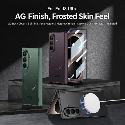 GKK Integrated Magnetic Folding Hinge Skin Feel AG Slim Ring Phone Case, For Galaxy Z Fold8 Ultra 5G