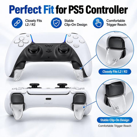 XDcase 12-in-1 Set For PS5 Controller L2/R2 Triggers Extenders & Anti-slip Thumb Grips