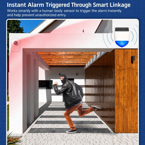 Tuya Smart Home Outdoor Solar-Powered Audible and Visual Alarm, WiFi Edition, Compatible With ZigBee Edition