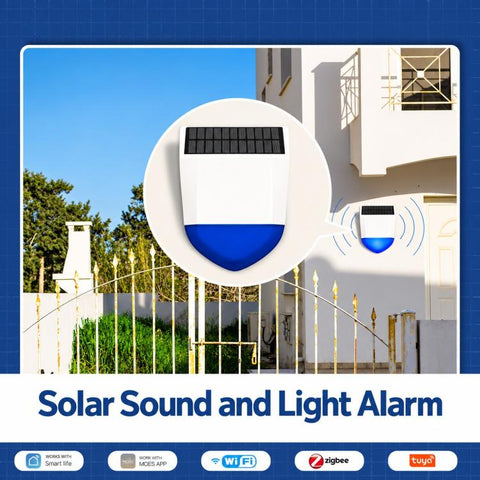 Tuya Smart Home Outdoor Solar-Powered Audible and Visual Alarm, WiFi Edition, Compatible With ZigBee Edition
