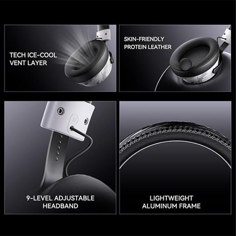 GT12 Wireless Gaming RGB Lighting USB 2.4G Bluetooth Headset with Microphone