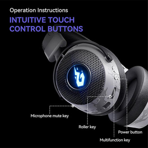 GT12 Wireless Gaming RGB Lighting USB 2.4G Bluetooth Headset with Microphone