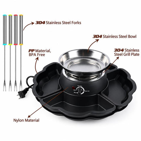Electric Dessert Maker Marshmallow Roaster with 4 Forks, US Plug, EU Plug, UK Plug, AU Plug