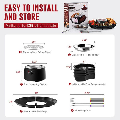 Electric Dessert Maker Marshmallow Roaster with 4 Forks, US Plug, EU Plug, UK Plug, AU Plug