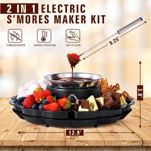 Electric Dessert Maker Marshmallow Roaster with 4 Forks, US Plug, EU Plug, UK Plug, AU Plug