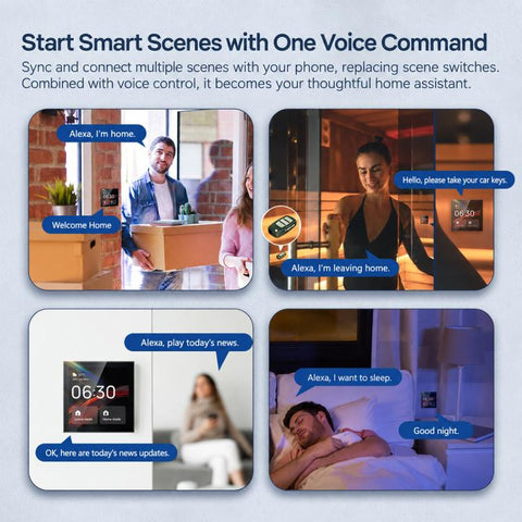 CCP-TY-EU-LN 4 inch Touch Screen Tuya Smart Voice Central Control Panel Compatible with ZigBee Gateway