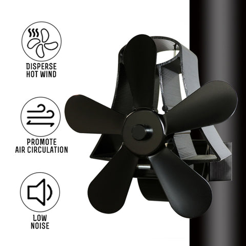 YL-106 5-Blade High Temperature Aluminum Heat Powered Fireplace Stove Fan, YL-106 (Black), YL-106 (Bronze), YL-106 (Grey), YL-106 (Gold), YL-106 (Rose Red), YL-106 (Silver), YL-106 (White)