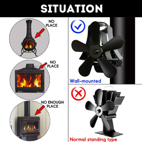 YL-106 5-Blade High Temperature Aluminum Heat Powered Fireplace Stove Fan, YL-106 (Black), YL-106 (Bronze), YL-106 (Grey), YL-106 (Gold), YL-106 (Rose Red), YL-106 (Silver), YL-106 (White)