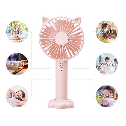 N10 Multi-function Handheld Desktop Holder Electric Fan, with 3 Speed Control