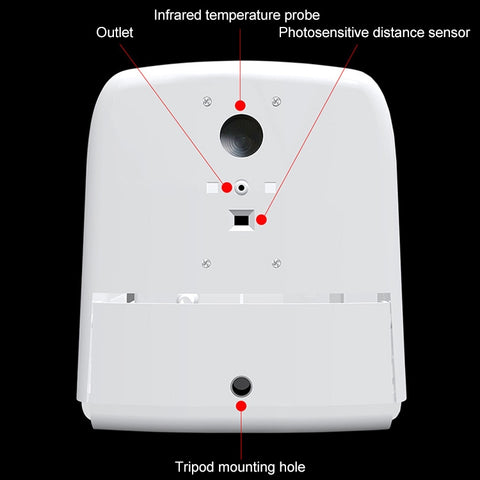 K9 Handsfree Non-contact Body Light-sensitive Distance Sensor Thermometer + 1000ml Automatic Non-contact Liquid Soap Dispenser, K9