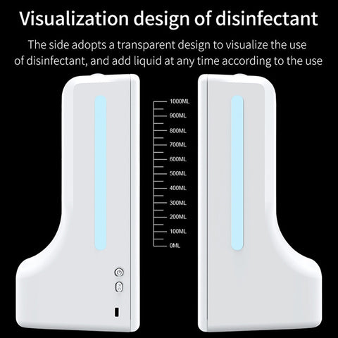 K9 Handsfree Non-contact Body Light-sensitive Distance Sensor Thermometer + 1000ml Automatic Non-contact Liquid Soap Dispenser, K9