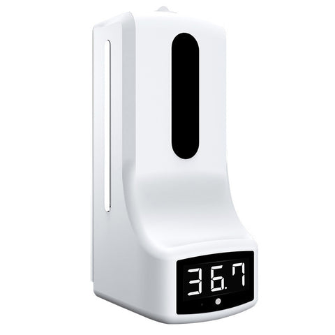 K9 Handsfree Non-contact Body Light-sensitive Distance Sensor Thermometer + 1000ml Automatic Non-contact Liquid Soap Dispenser, K9