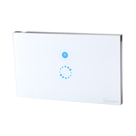 Sonoff  Touch 120mm 1 Gang Tempered Glass Panel Wall Switch Smart Home Light Touch Switch, Compatible with Alexa and Google Home, AC 90V-250V 400W 2A, 120mm