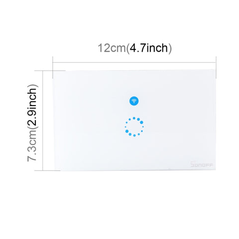 Sonoff  Touch 120mm 1 Gang Tempered Glass Panel Wall Switch Smart Home Light Touch Switch, Compatible with Alexa and Google Home, AC 90V-250V 400W 2A, 120mm