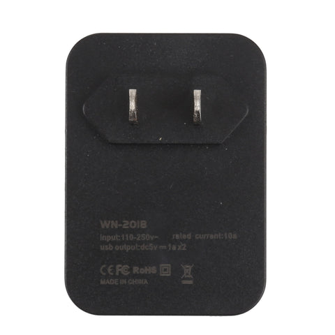 WN-2018 Dual USB Travel Charger Power Adapter Socket, US Plug, US Plug