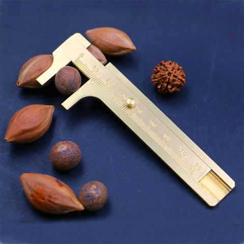 Portable Mini Brass Sliding 80mm Gauge Vernier Bead Jewelry Measuring Caliper, 80mm