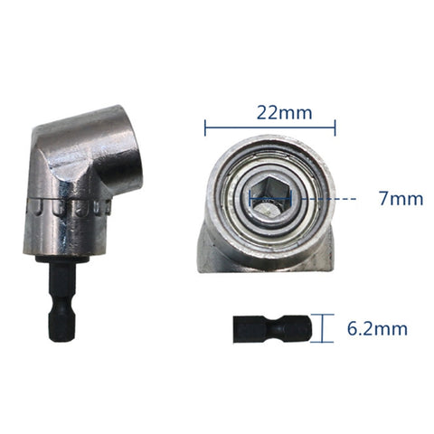 105 Degree Right Angle Drill Driver Bit Extension Power Drill Tool 7mm Hex Magnetic Power Screwdriver Socket Adaptor, Short Type, Long Type