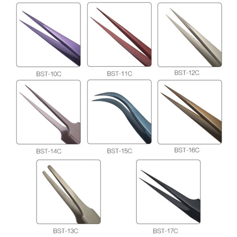 BEST BST-10C  Extra Fine Point Color Eyebrow Tweezer, BST-10C