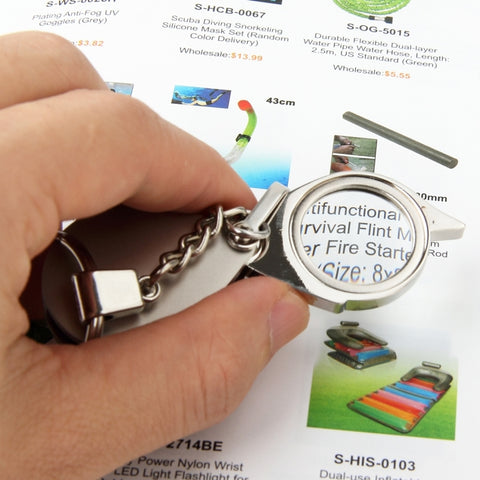 Portable Folding Loupe Metal Jewelry Antique Magnifier Magnifying Eye Glass Lens Keychain