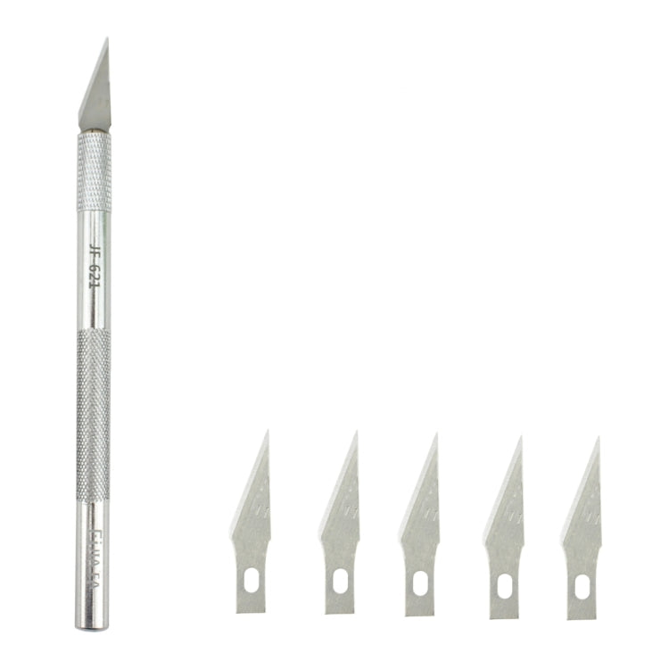 JIAFA JF-621 Metal Carving Knife Professional Mobile Phone Repair Tool with 6 Blades, JF-621