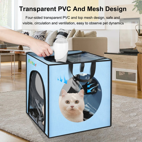 FUNADD Pet Bath Drying Box Portable Folding Dryer Cage, Suitable for Pets up to 5kg, Folding Dryer Cage