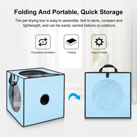 FUNADD Pet Bath Drying Box Portable Folding Dryer Cage, Suitable for Pets up to 5kg, Folding Dryer Cage